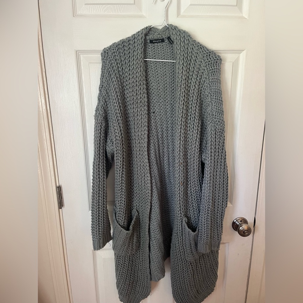 Maglia Women's Gray Knit Cardigan